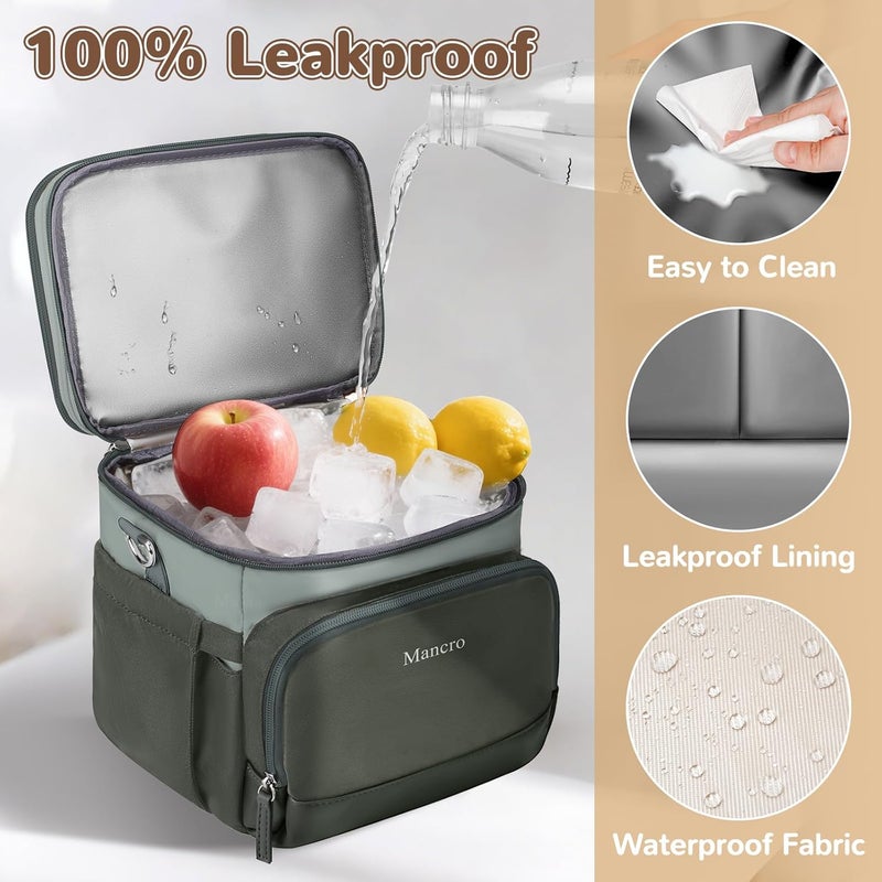 Mancro Breastmilk Cooler Bag with Ice Pack, Expandable Double Layer Breast Pump Bag Fits 6 Bottles Up to 9 Ounce, Baby Bottle Bags for Nursing Moms, Insulation Breast Milk Cooler Travel, Dark Grey - Image 4